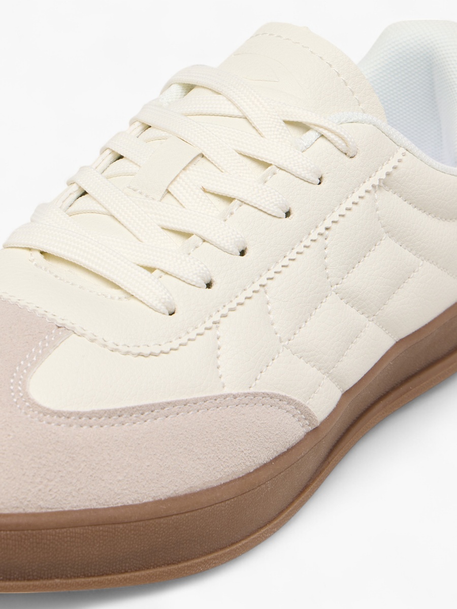 Panelled Sneakers with Lace-Up Closure