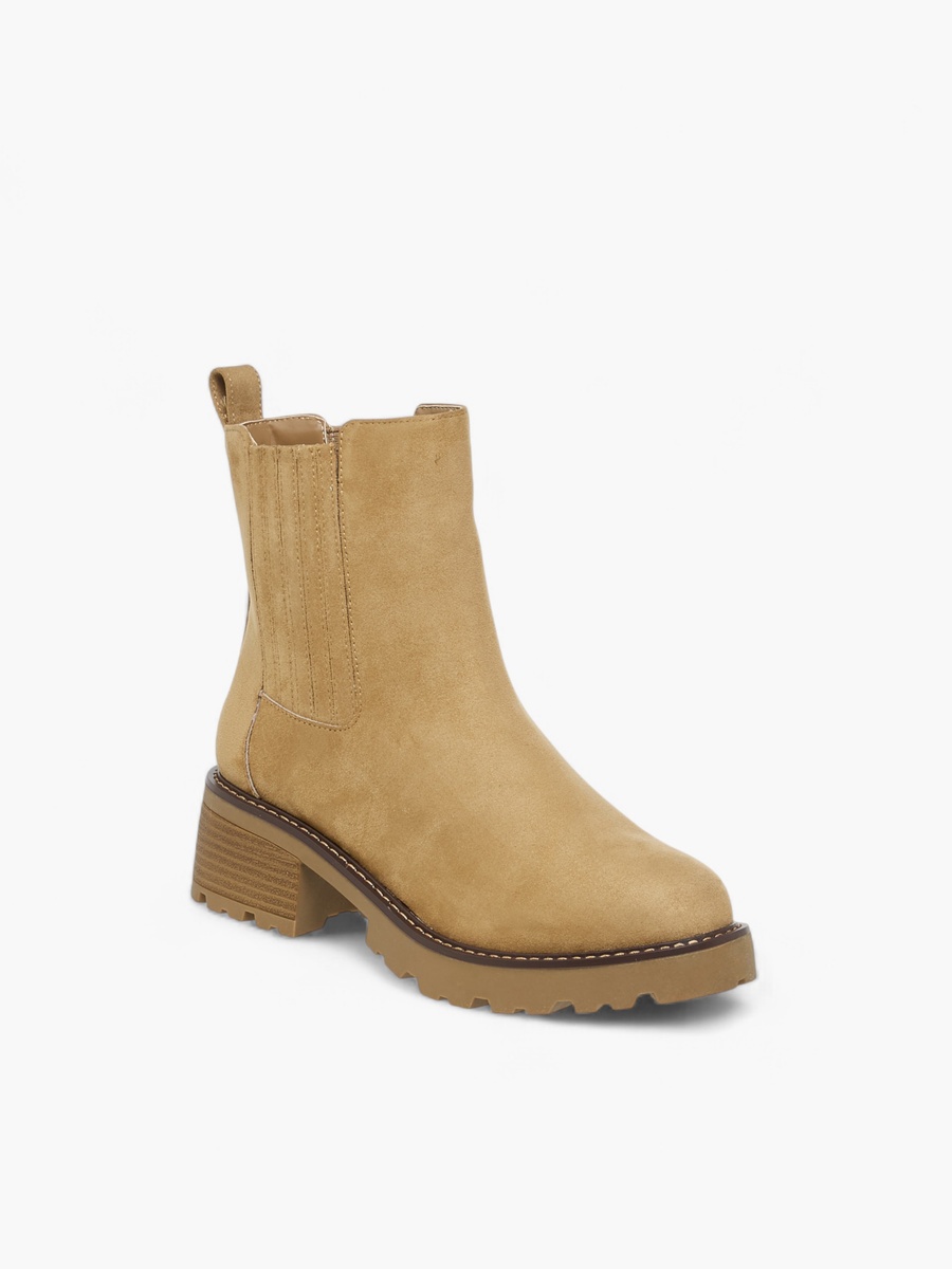 Women Solid Chelsea Boots with Block Heels