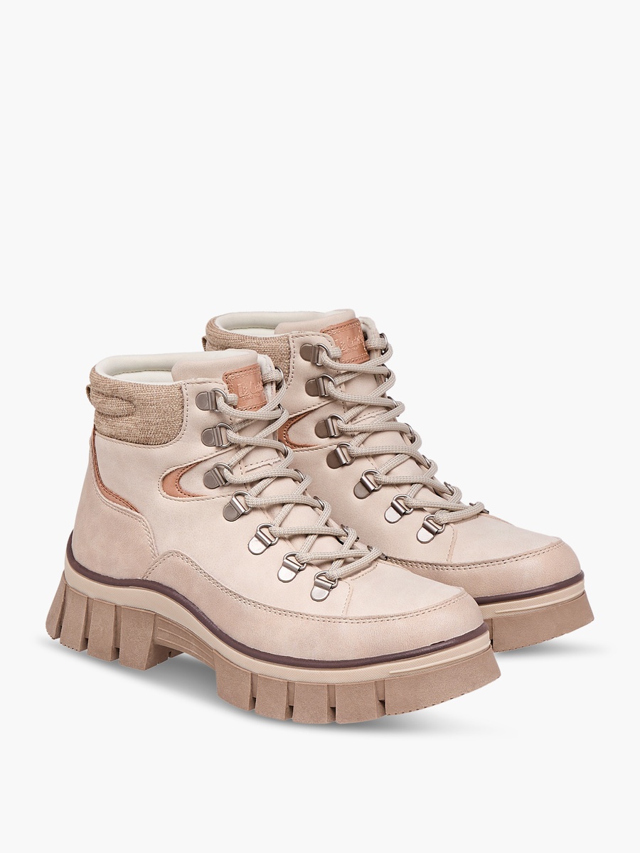 Women Panelled Lace-Up Ankle Boots