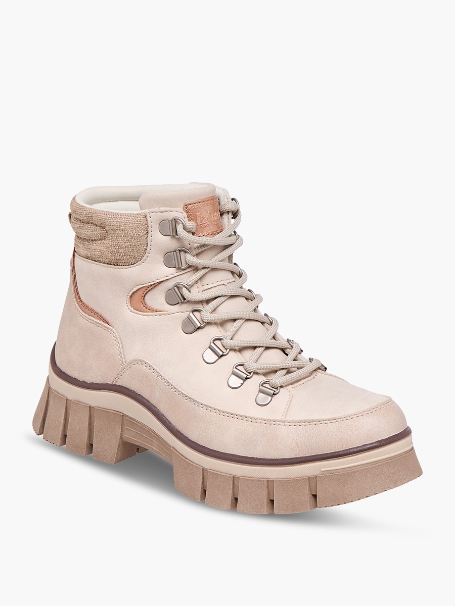 Women Panelled Lace-Up Ankle Boots
