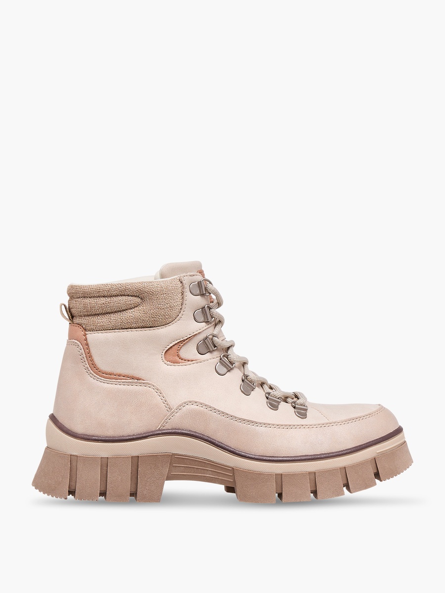 Women Panelled Lace-Up Ankle Boots