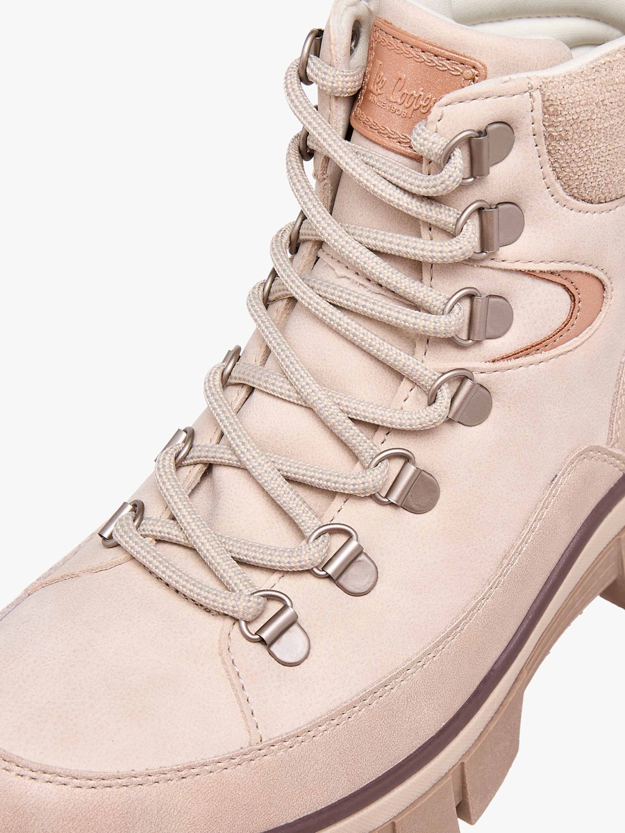 Women Panelled Lace-Up Ankle Boots