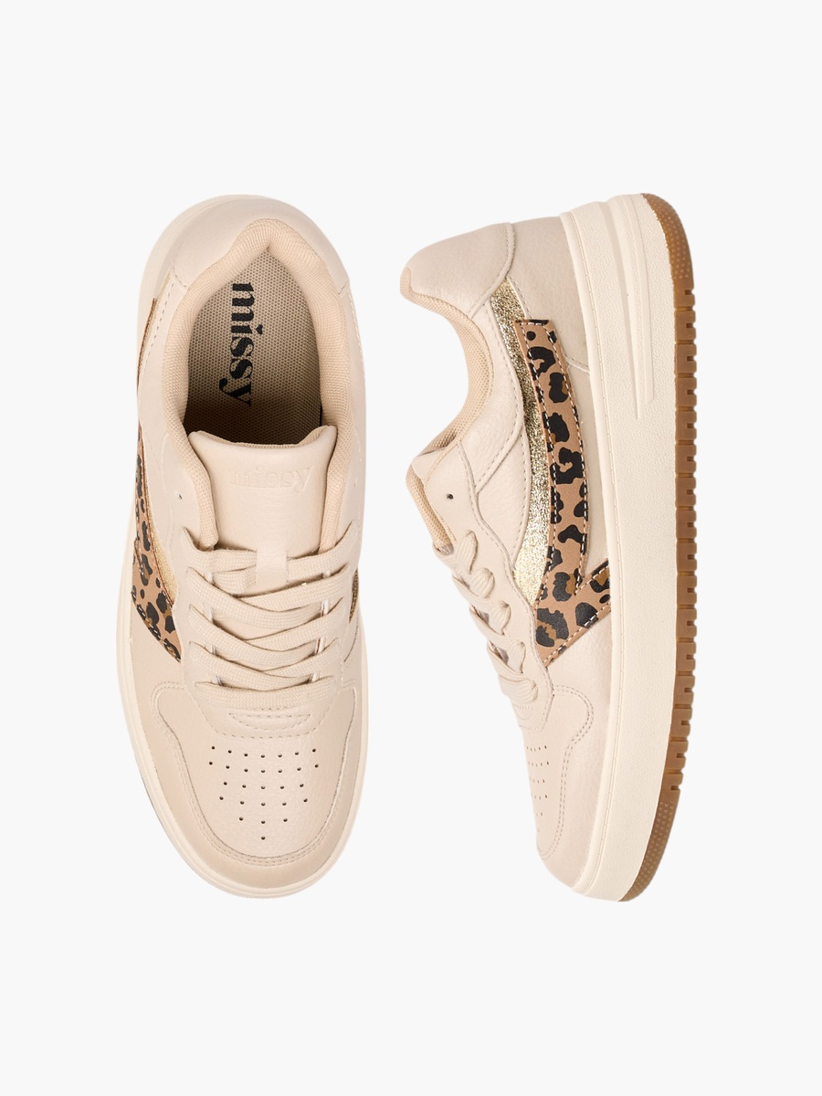 Animal Print Sneakers with Lace-Up Closure