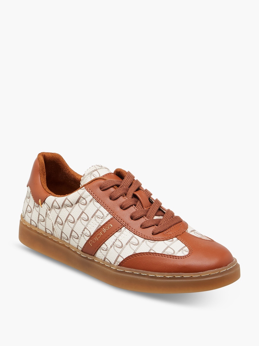Monogram Print Lace-Up Sneakers