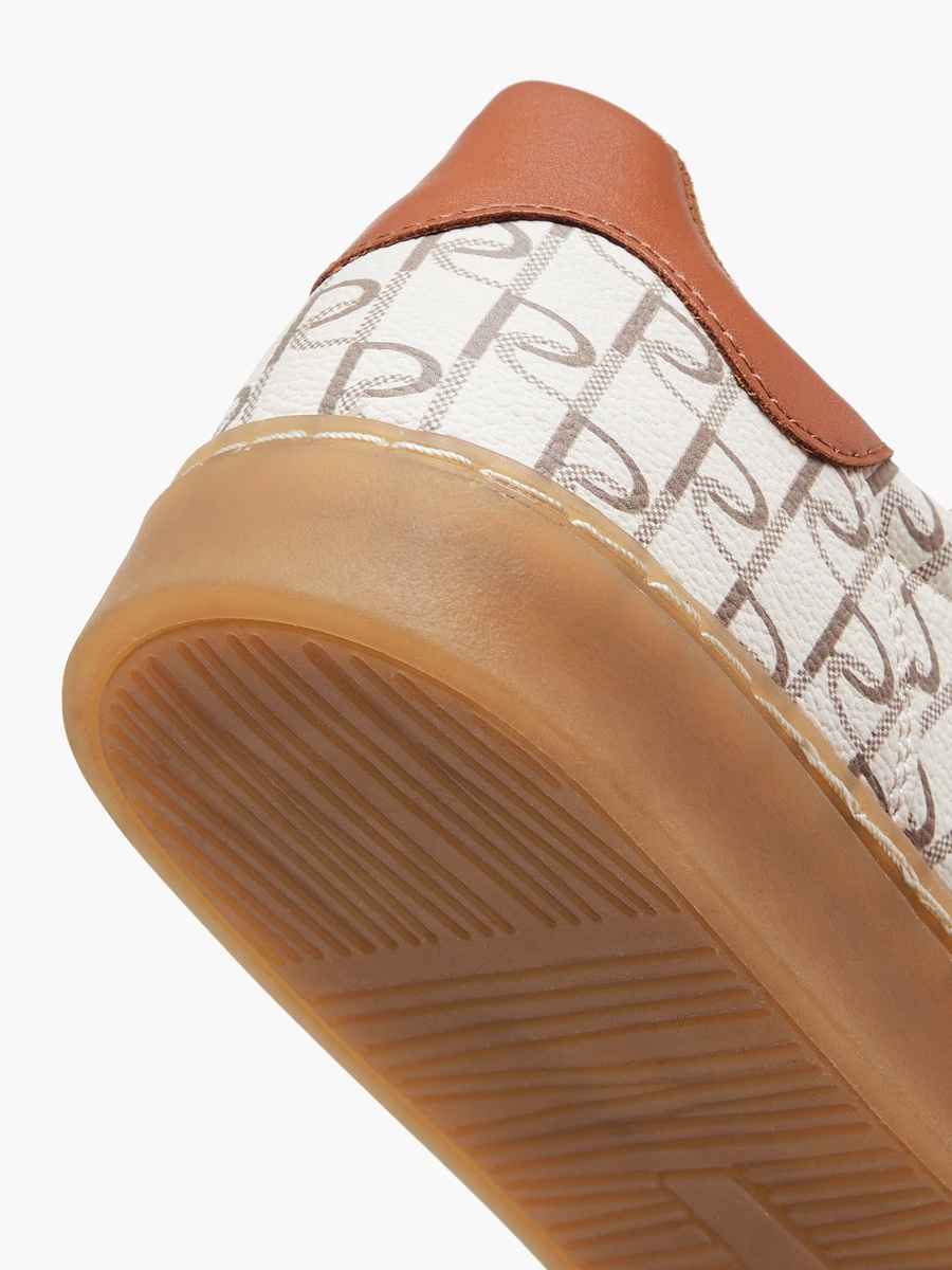 Monogram Print Lace-Up Sneakers