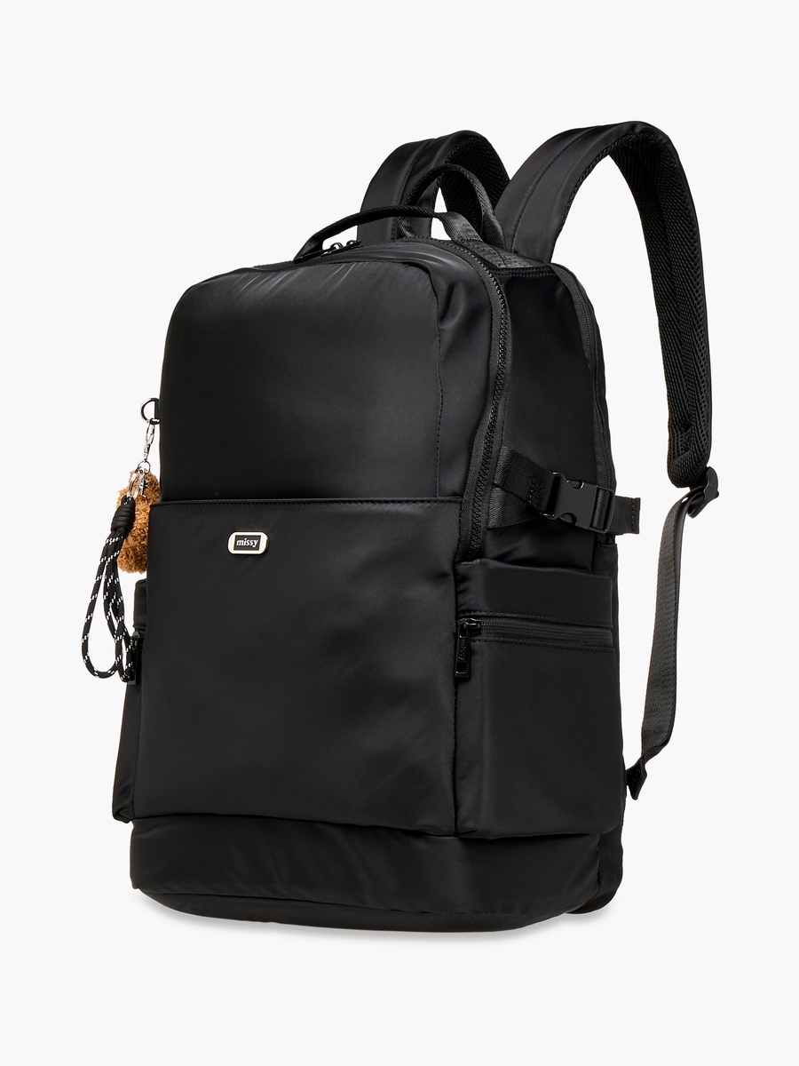 Solid Backpack with Adjustable Shoulder Straps and Zip Closure - 29x32x48 cms