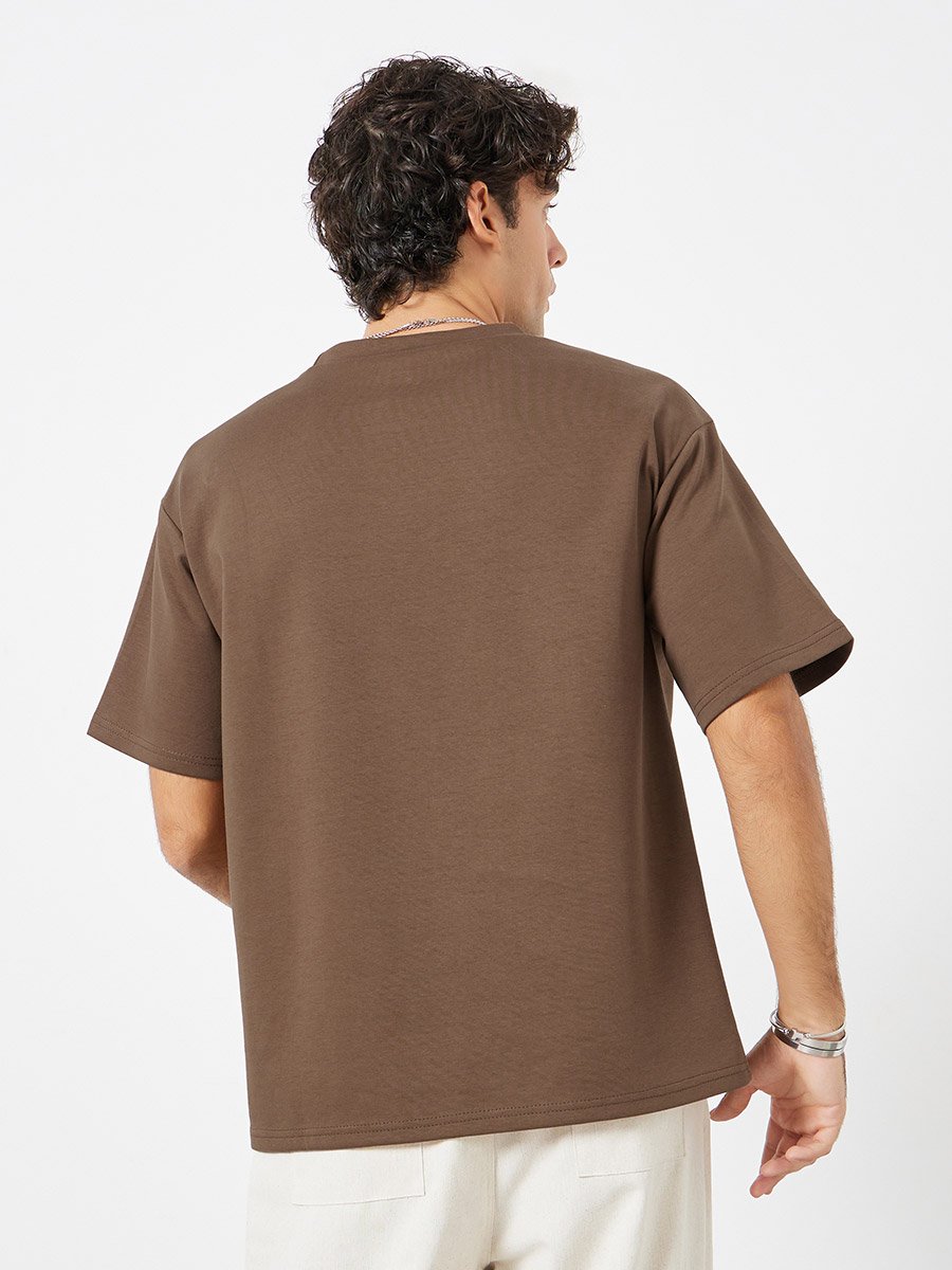 Men Oversized Compact Stretch Heavy Jersey T-Shirt with Badge