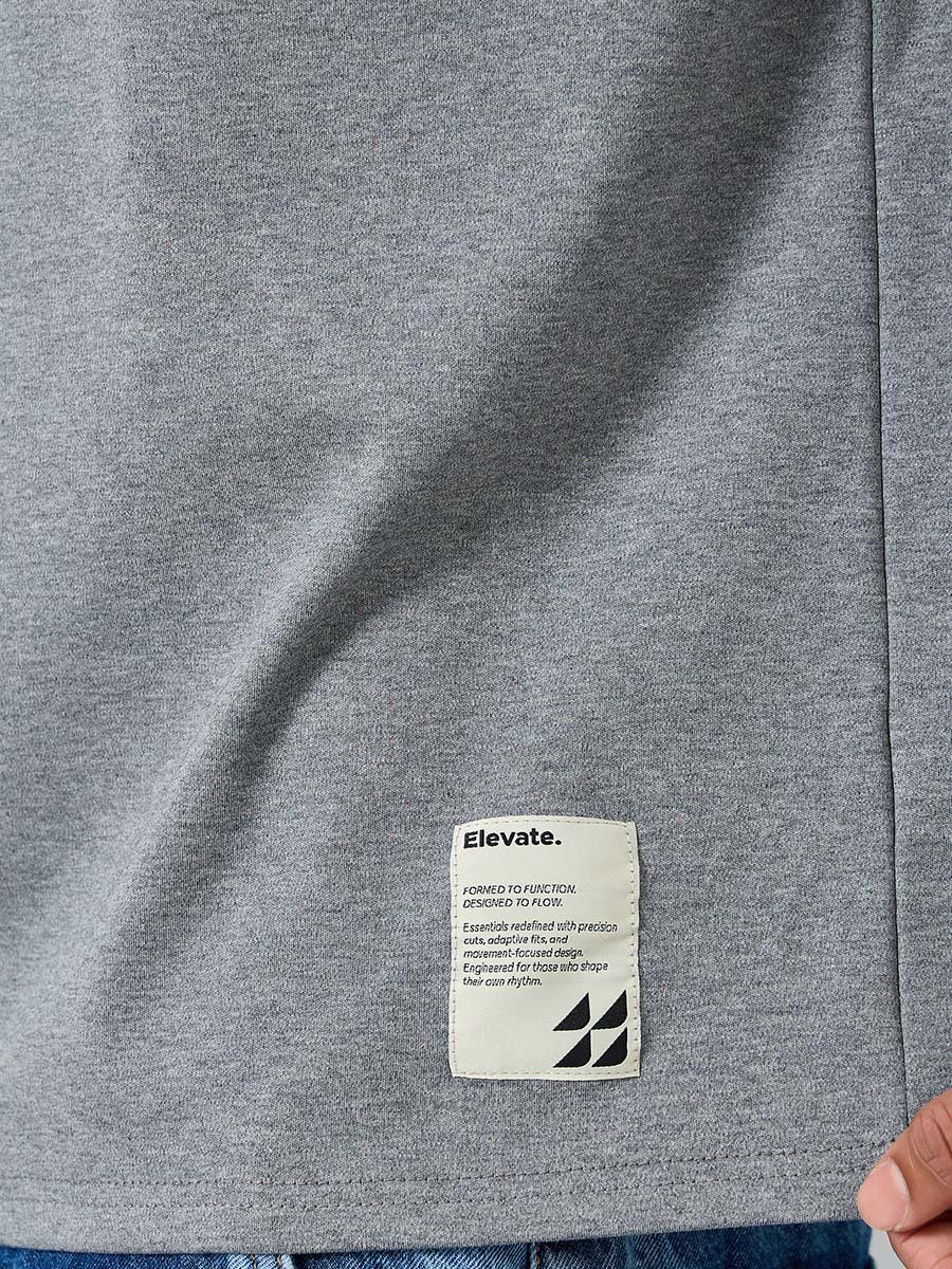 Oversized Heavy Stretch Henley Neck T-Shirt