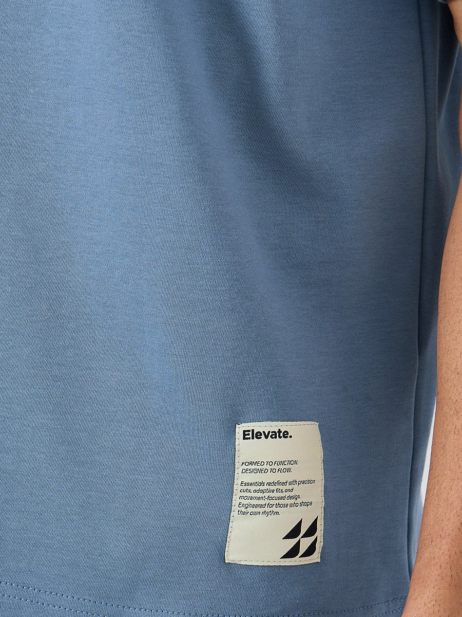 Oversized Heavy Stretch Henley Neck T-Shirt