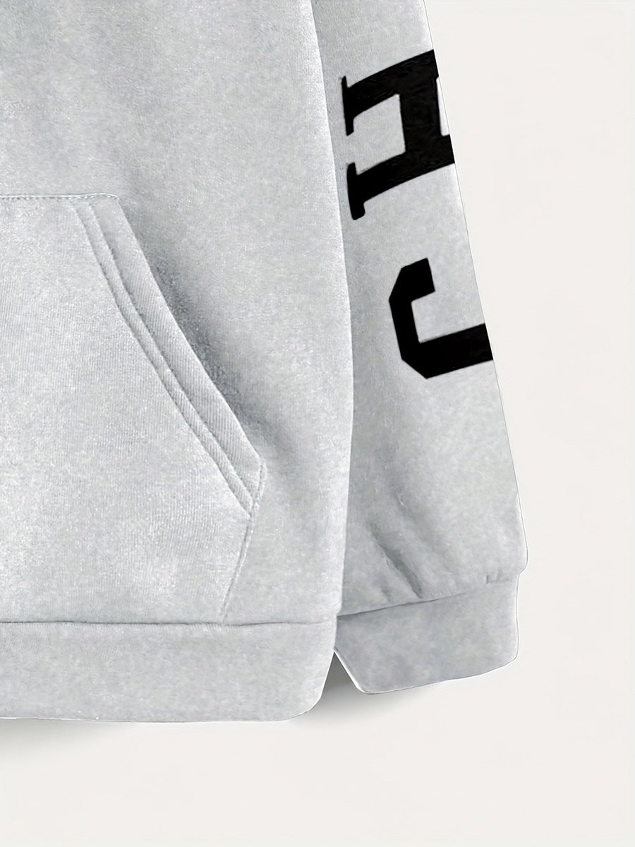 Grey Zip-Up Hooded Jacket