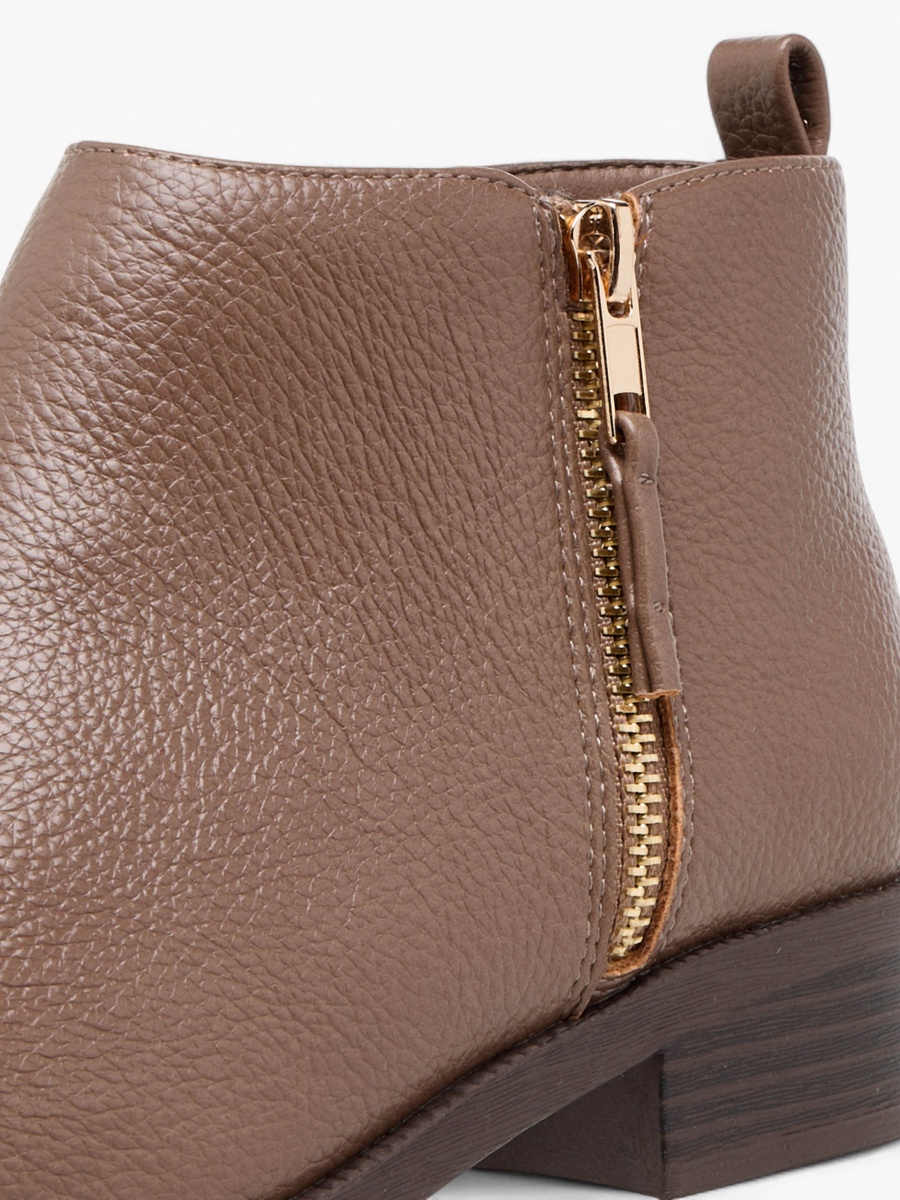 Solid Ankle Boots with Zip Closure