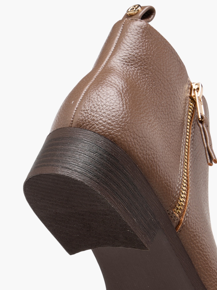 Solid Ankle Boots with Zip Closure