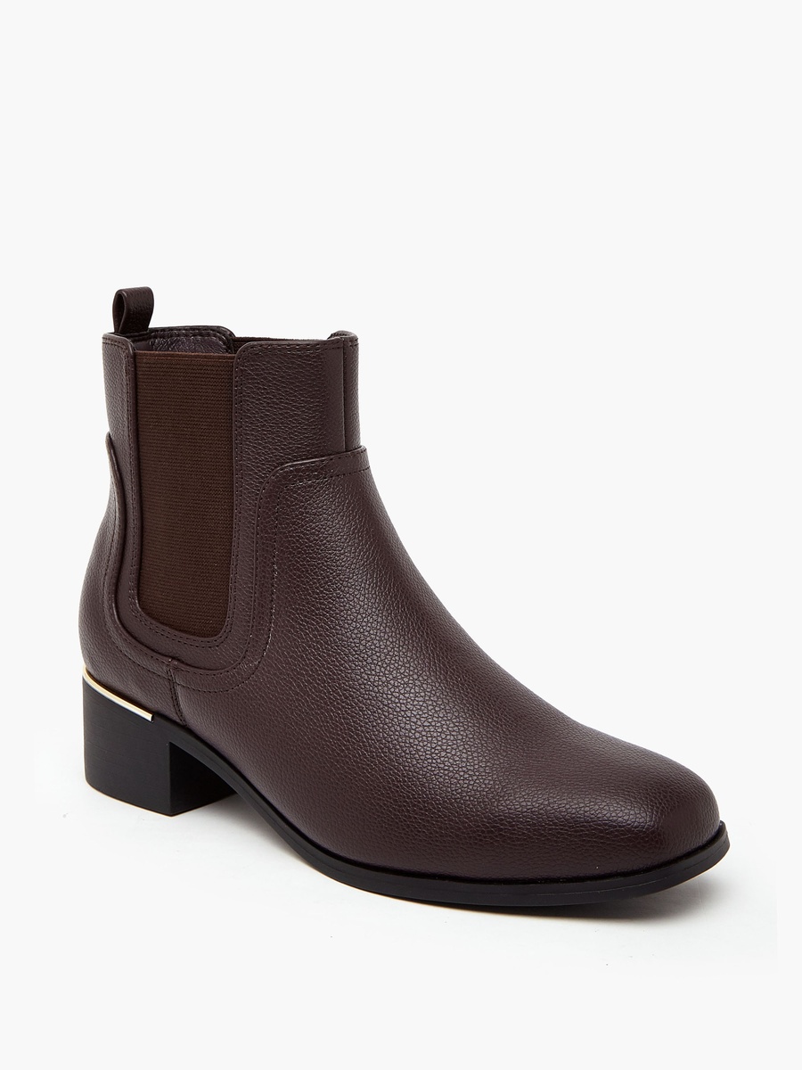 Solid Chelsea Ankle Boots with Block Heels