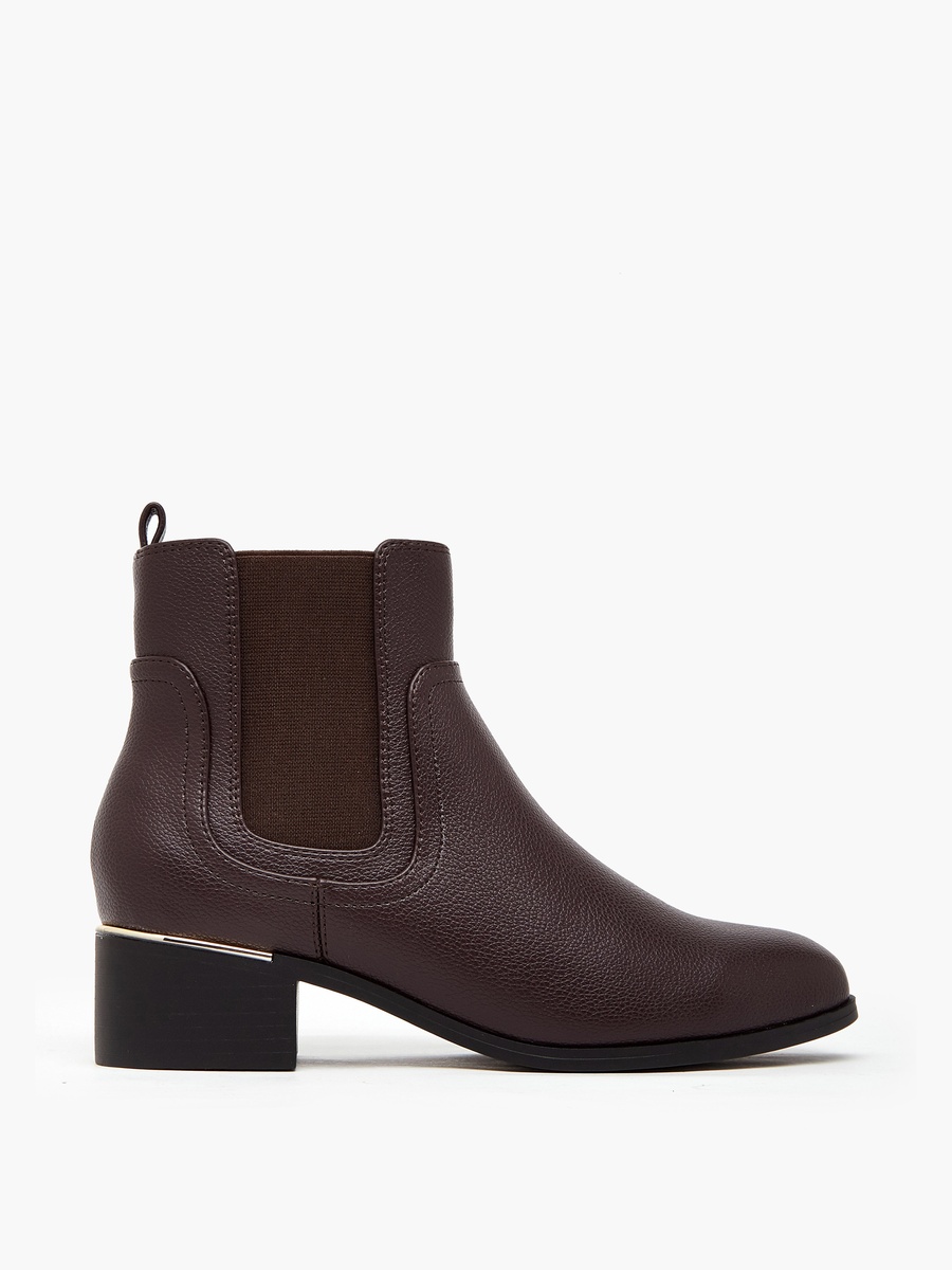 Solid Chelsea Ankle Boots with Block Heels