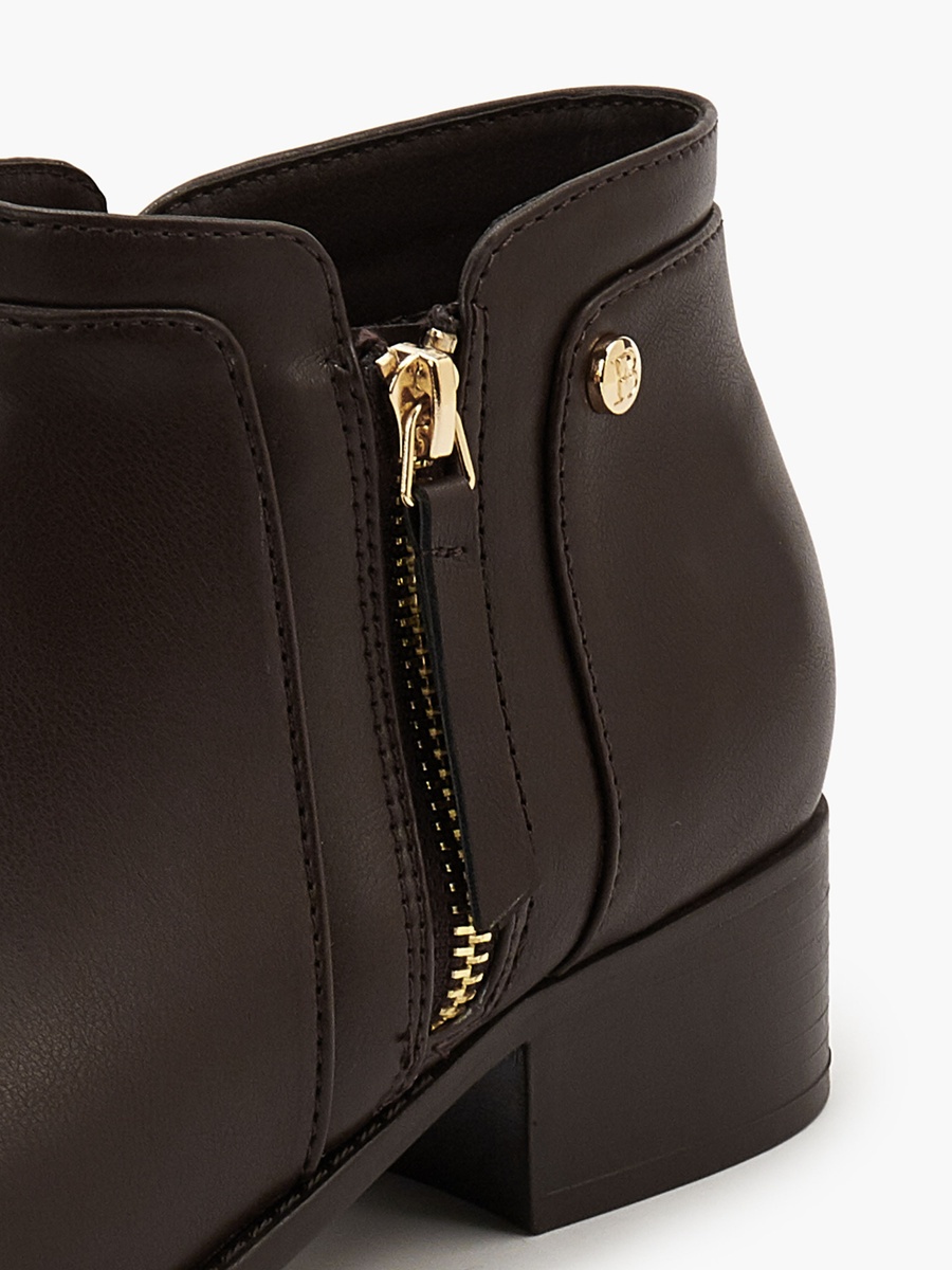 Solid Ankle Boots with Zip Closure