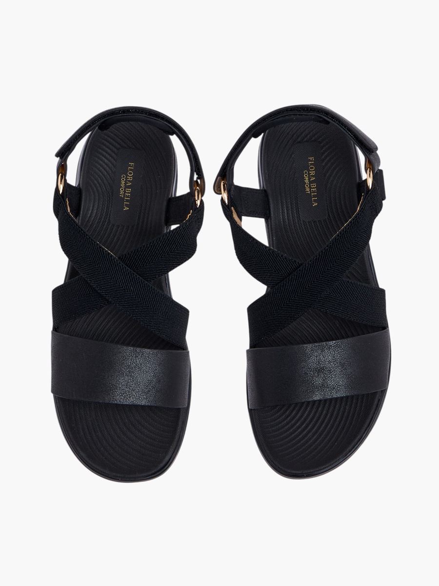 Cross Strap Sandals with Hook and Loop Closure