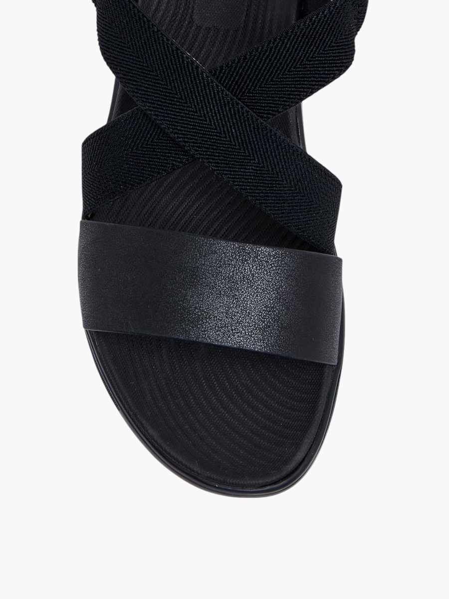 Cross Strap Sandals with Hook and Loop Closure