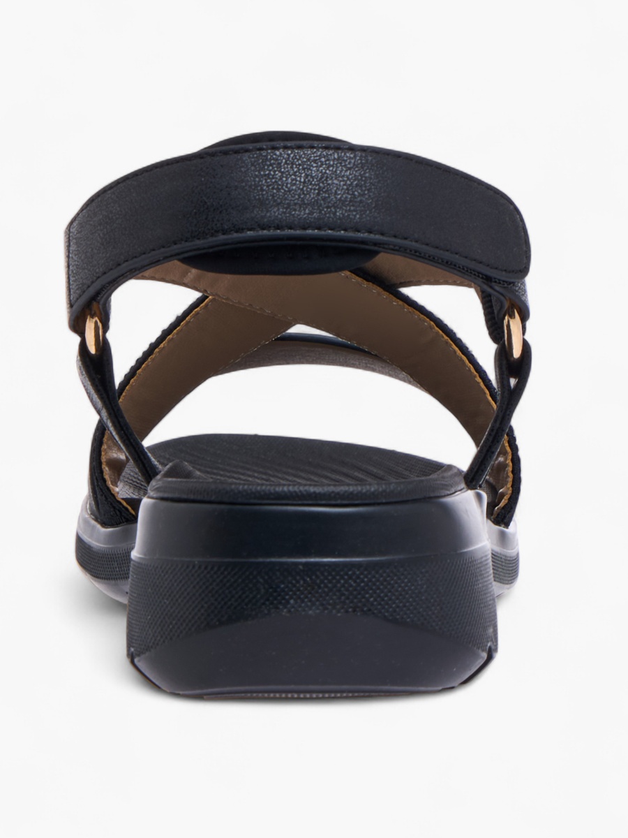 Cross Strap Sandals with Hook and Loop Closure