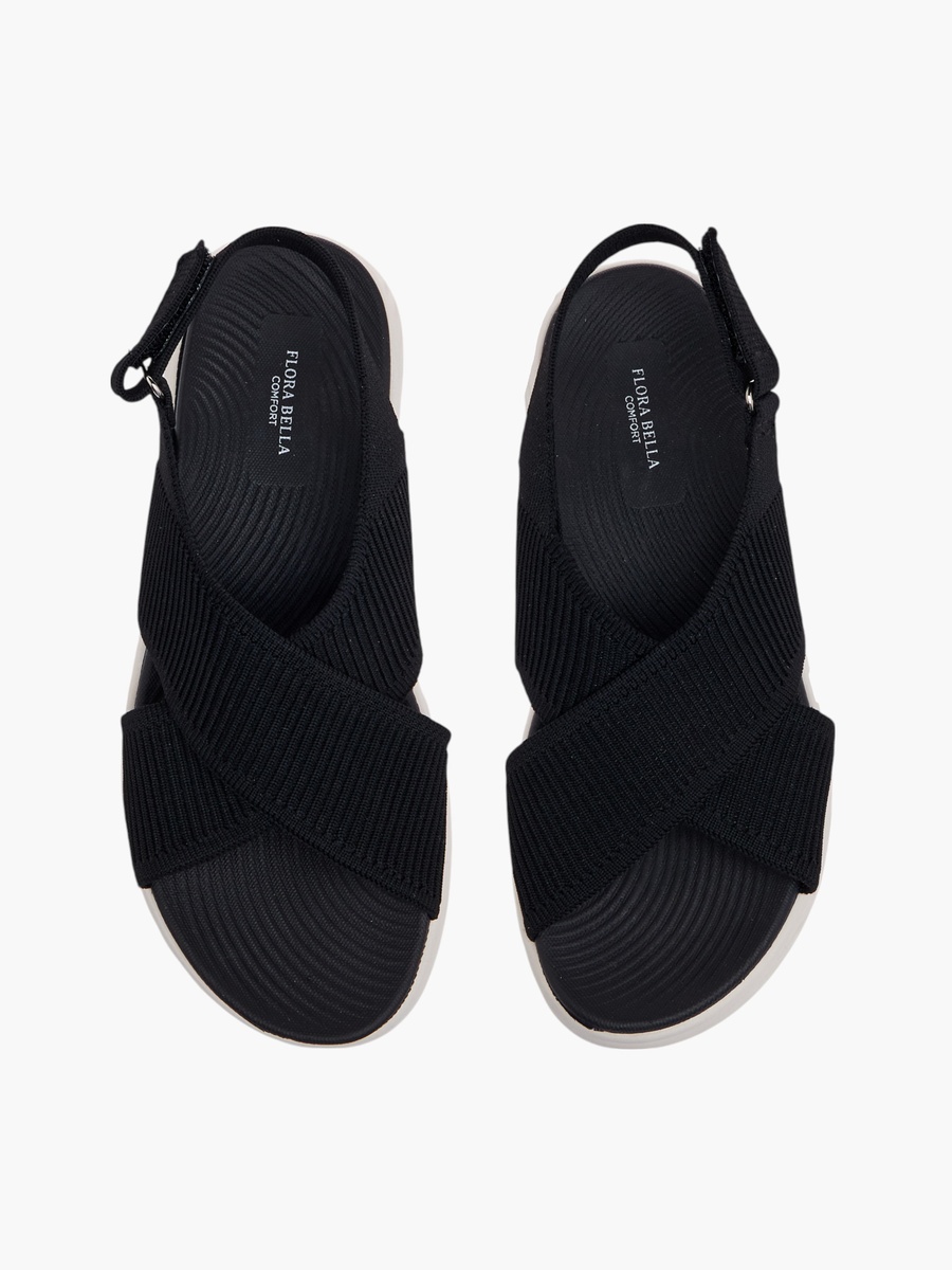 Cross Strap Sandals with Hook and Loop Closure