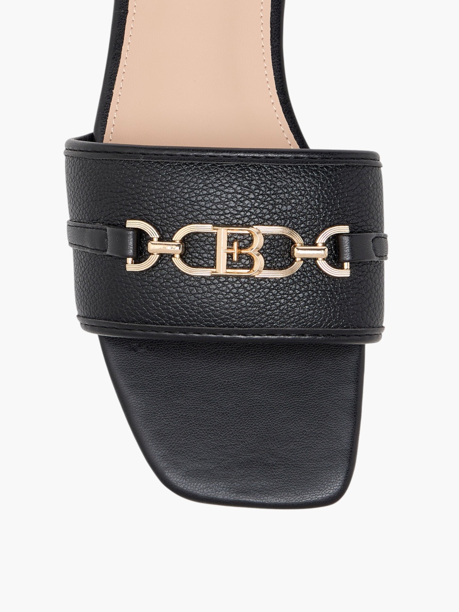 Metal Accent Slip-On Flat Sandals