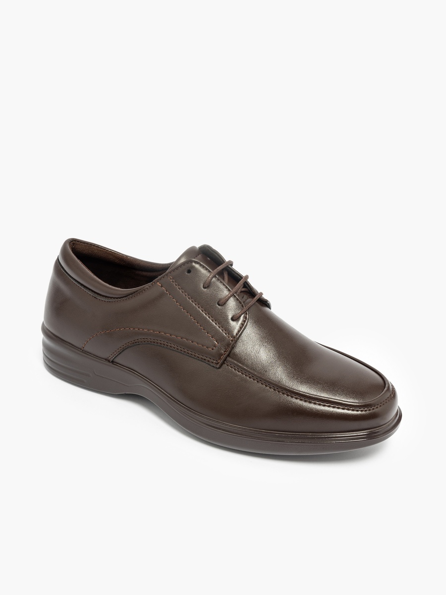 Solid Lace-Up Derby Shoes