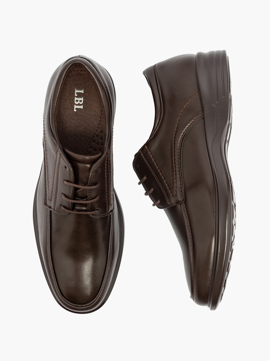 Solid Lace-Up Derby Shoes
