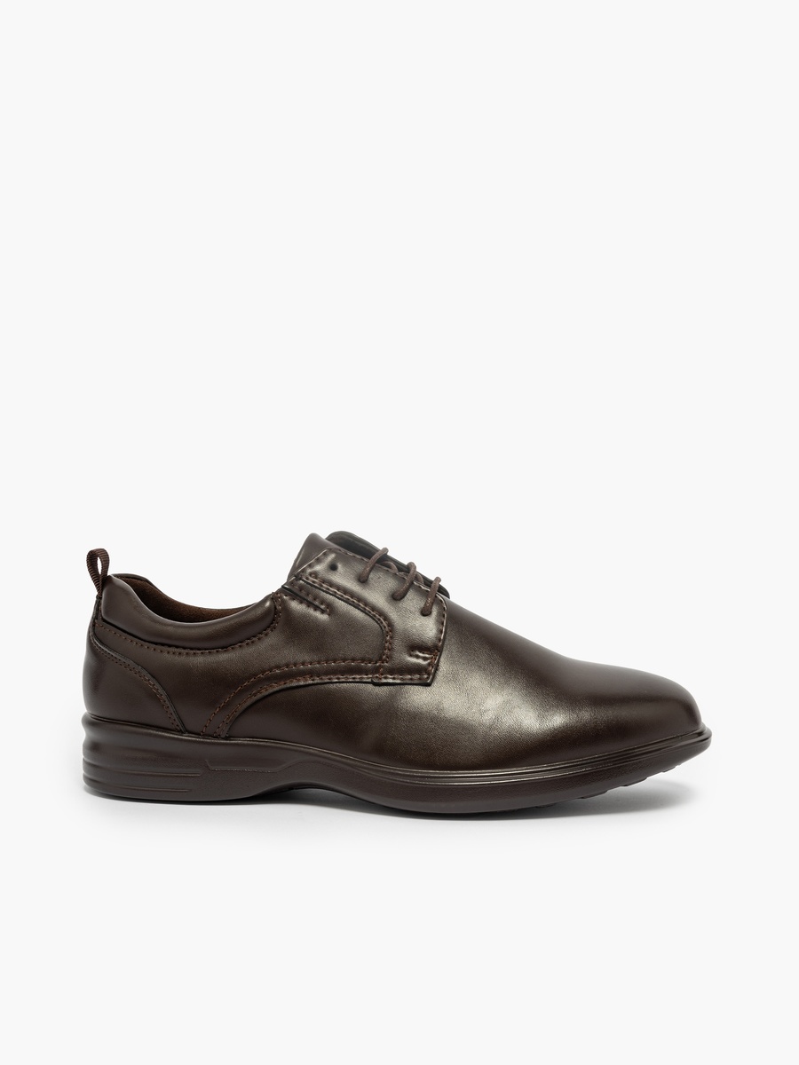 Solid Lace-Up Derby Shoes