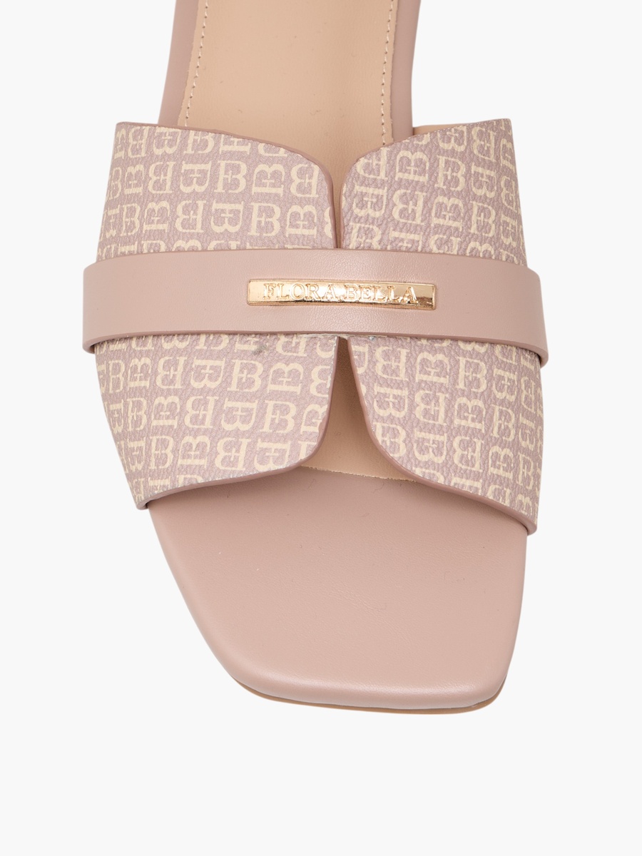 Monogram Print Slip-On Flat Sandals