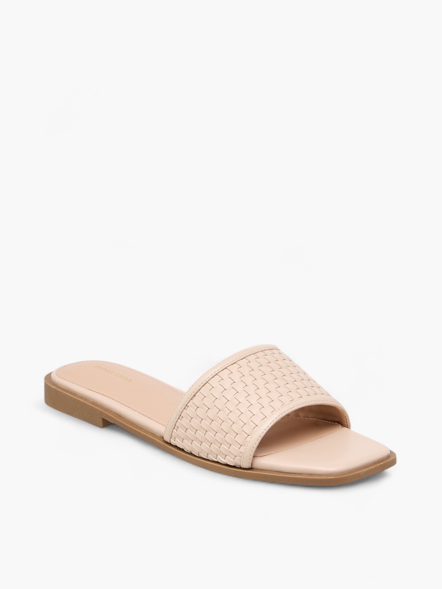 Textured Slip-On Flat Sandals