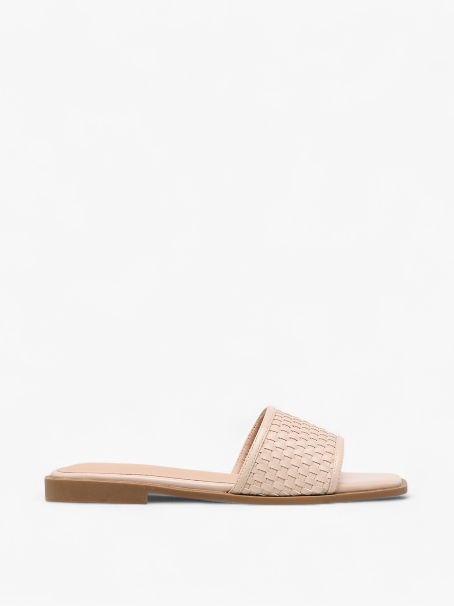 Textured Slip-On Flat Sandals