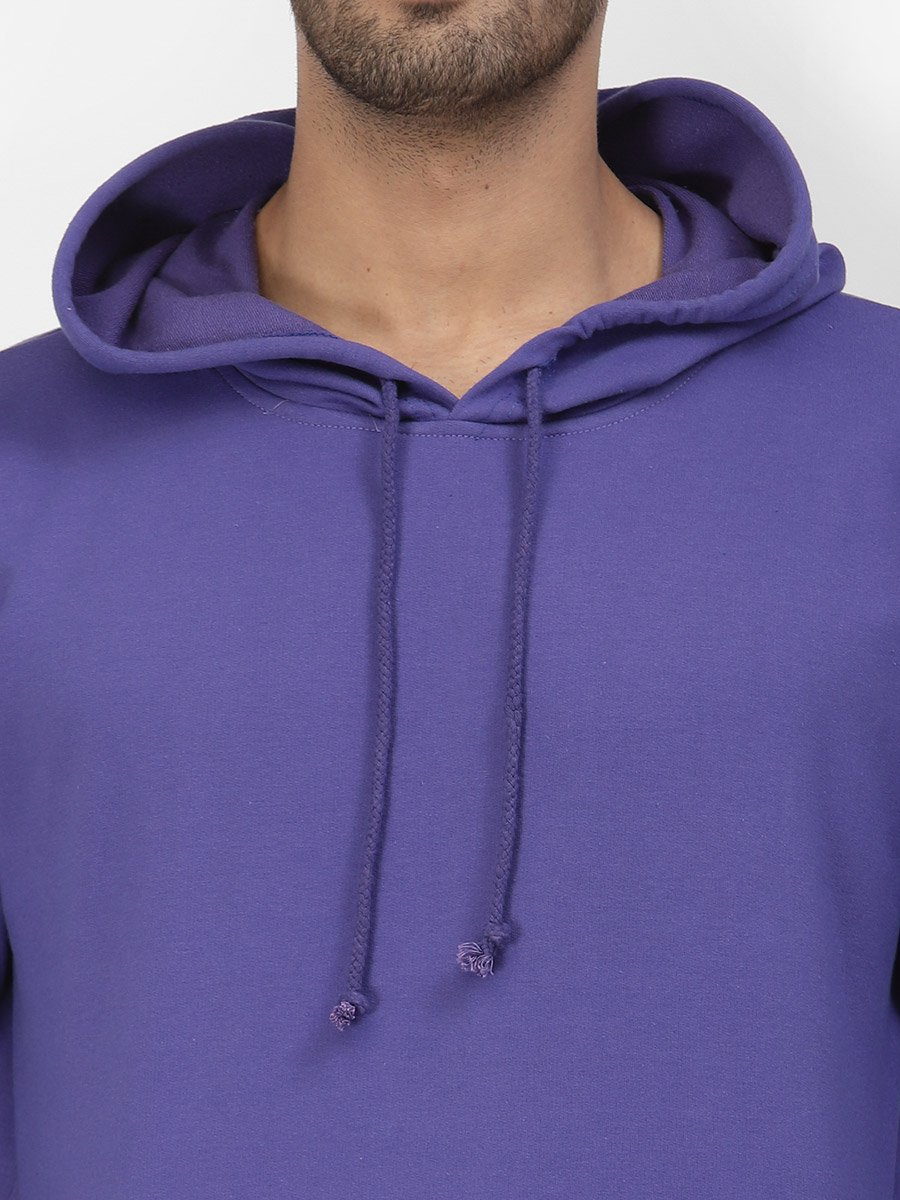 Men Purple Back Graphic Print Hoodie