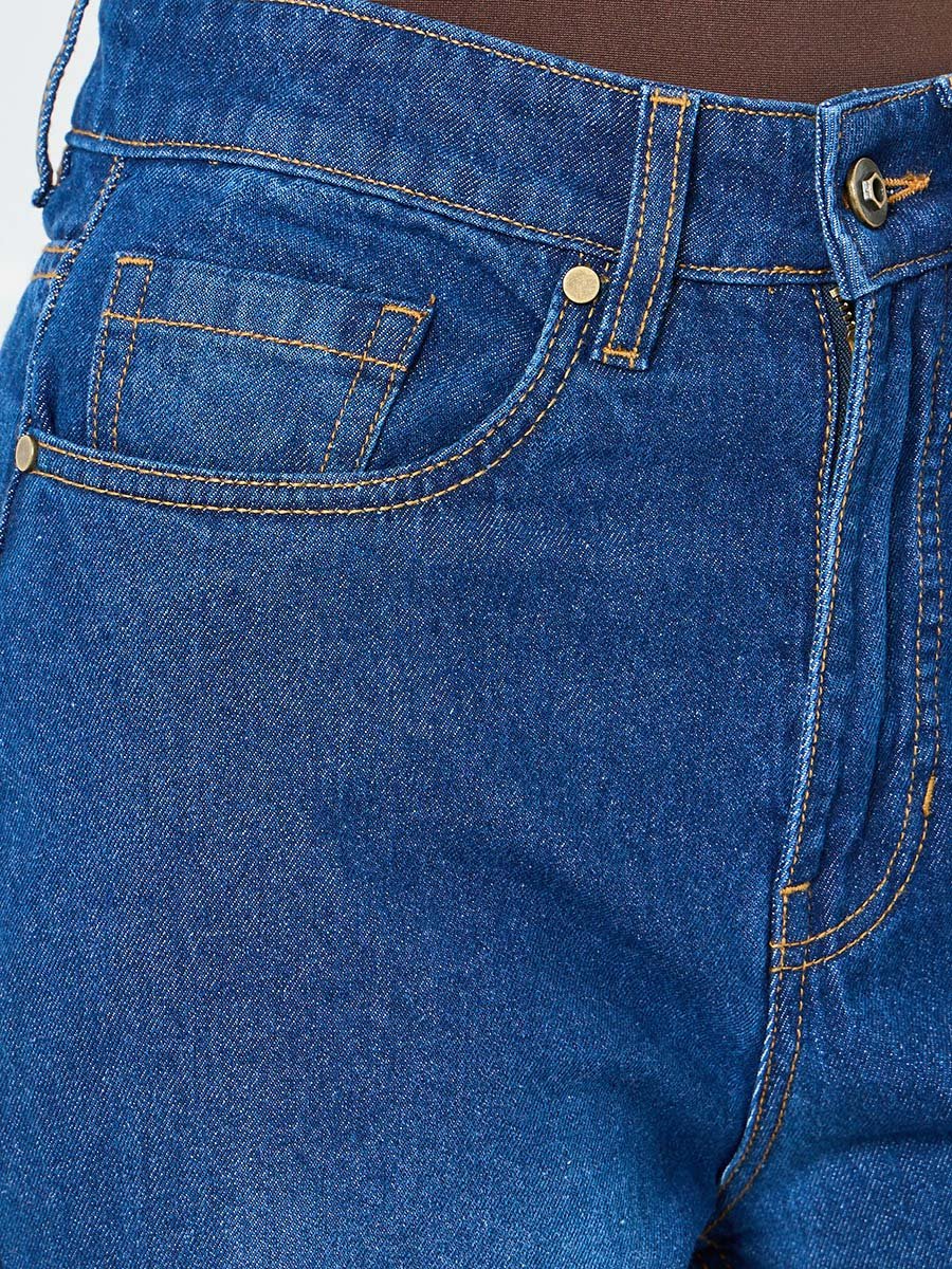 Women Blue High Rise Wide Leg Jeans