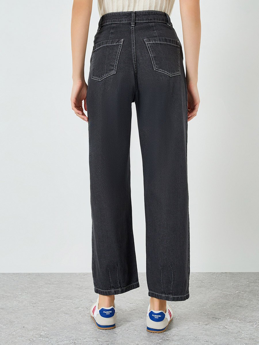Women Mid Rise Barrel Fit Jeans