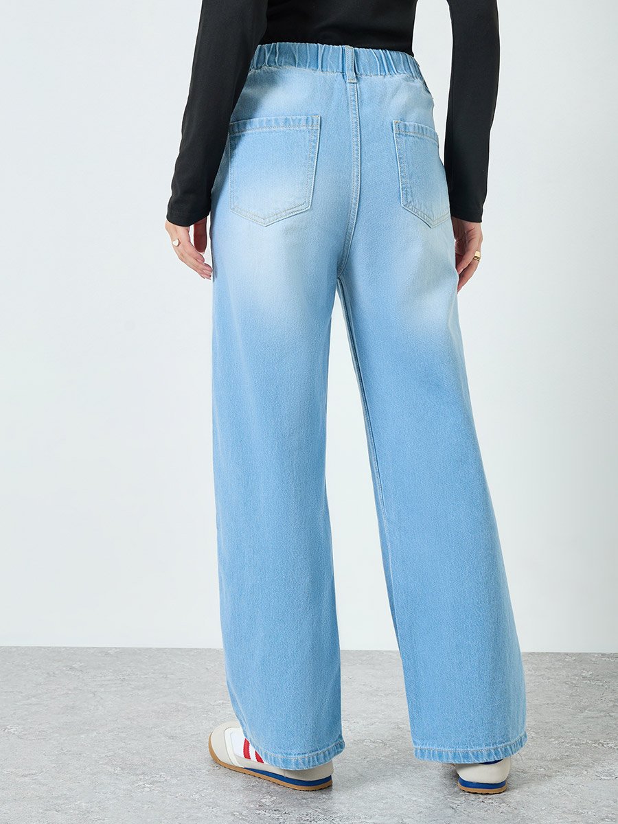 Women High Rise Wide Leg Jeans