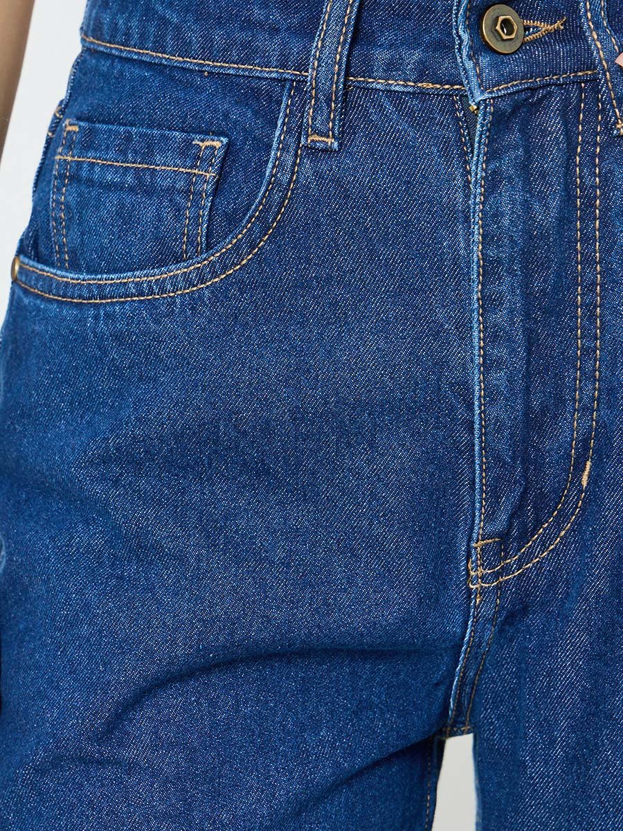 Women Dark Blue Baggy Fit Jeans