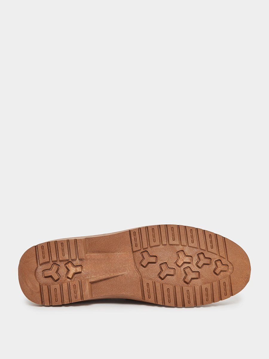 Faux Leather Contrast Sole Loafers