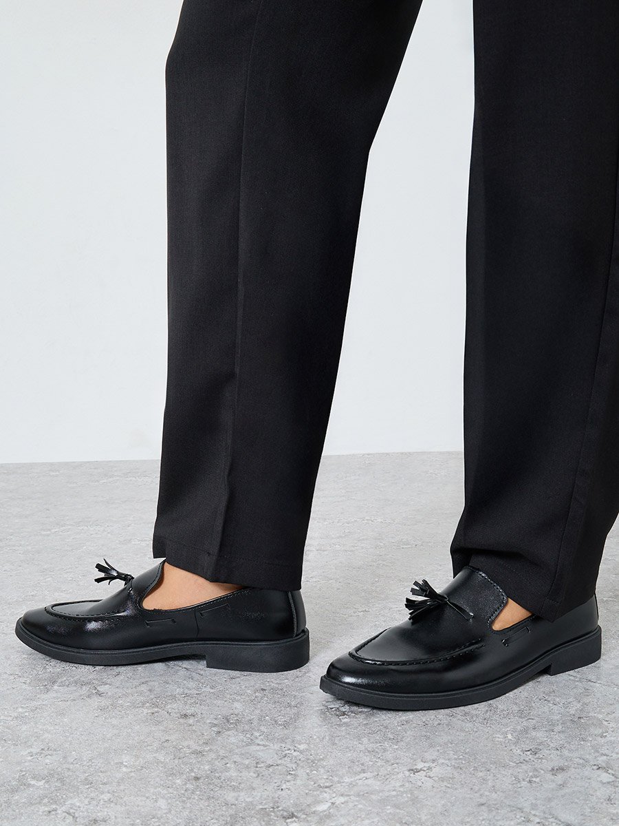 Classic Faux Leather Tassel Loafers