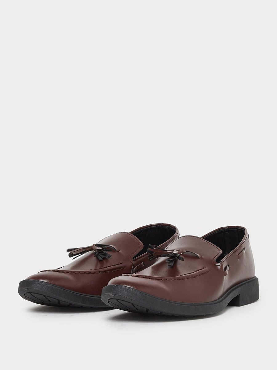 Classic Faux Leather Tassel Loafers