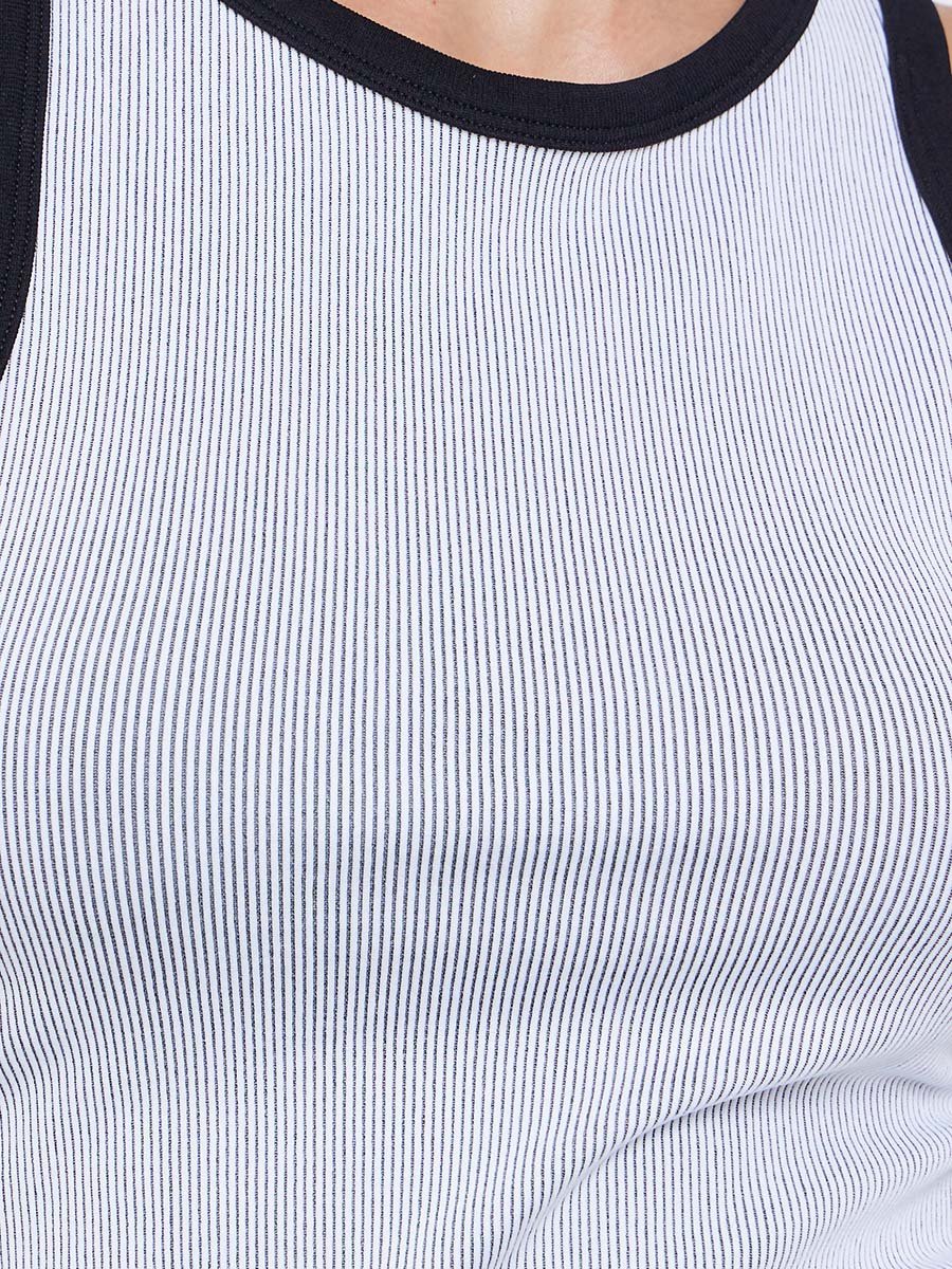 Contrast Edge Ribbed Crop Top and Leggings Set