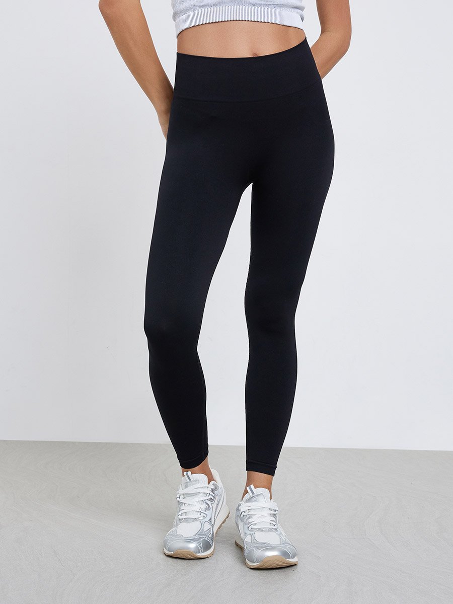 Contrast Edge Ribbed Crop Top and Leggings Set