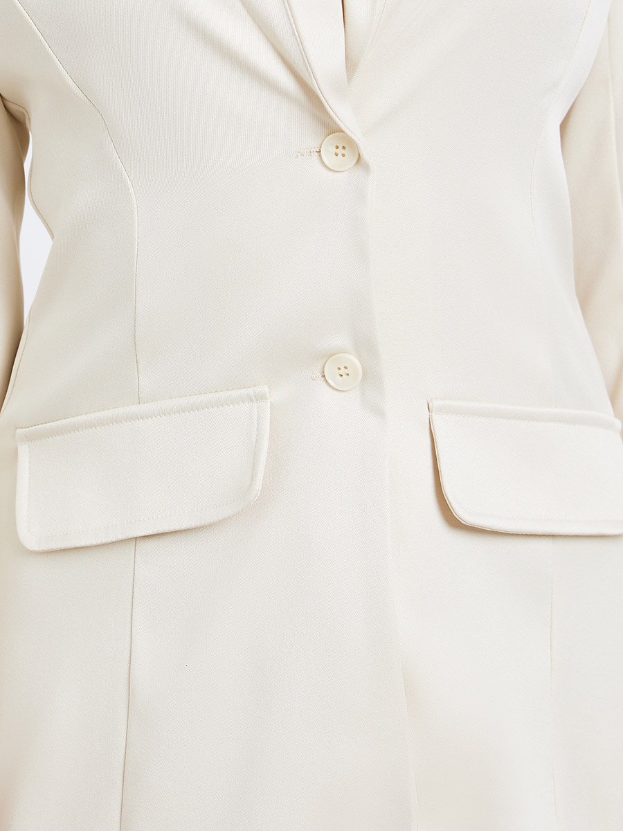 Women White Long Sleeves Blazer Mini Dress