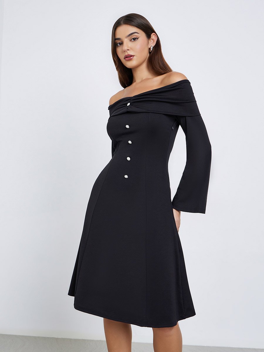 off the shoulder maxi formal dress Monroe Satin Off Shoulder Maxi Dress