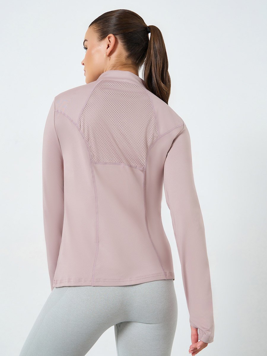 Reflective Stripe Contour Back Mesh Detail Jacket