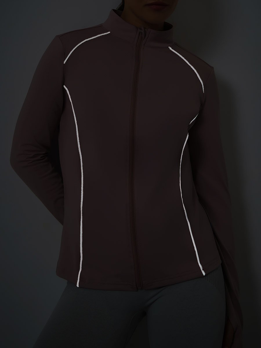 Reflective Stripe Contour Back Mesh Detail Jacket