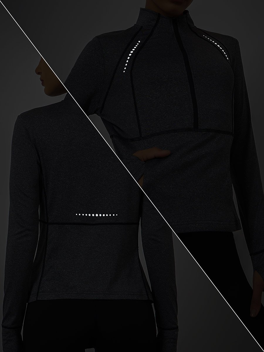 Reflective Dot and Pocket Detail Contrast Stitch Top
