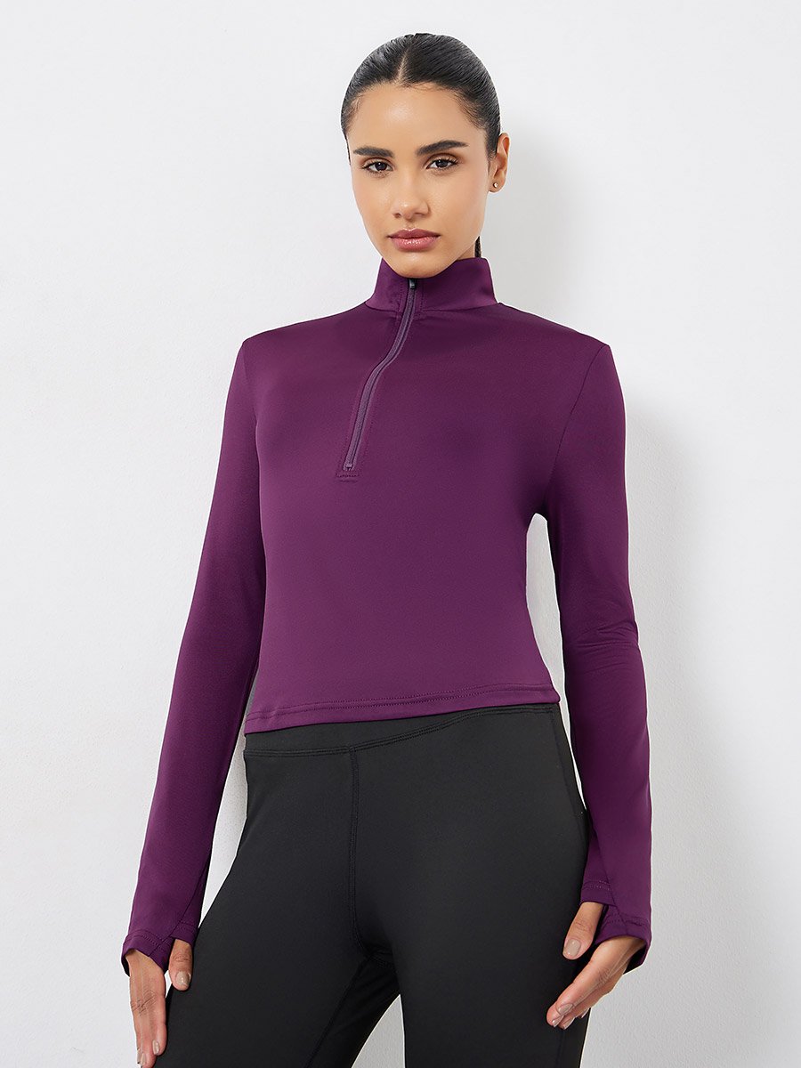 Back Reflective Panel Half Zip Up Jacket