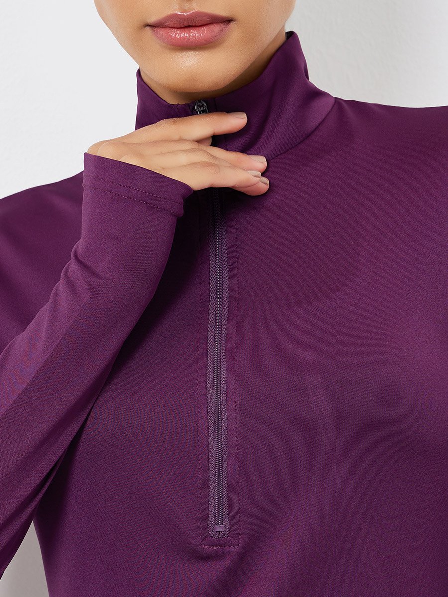 Back Reflective Panel Half Zip Up Jacket
