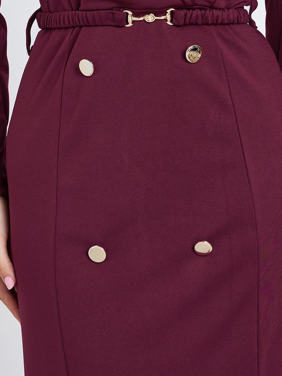 Burgundy Blazer Mermaid Hem Maxi Dress
