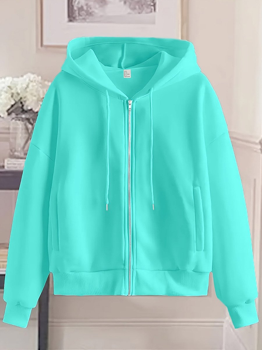 Oversized Mint Green Zip Up Hoodie
