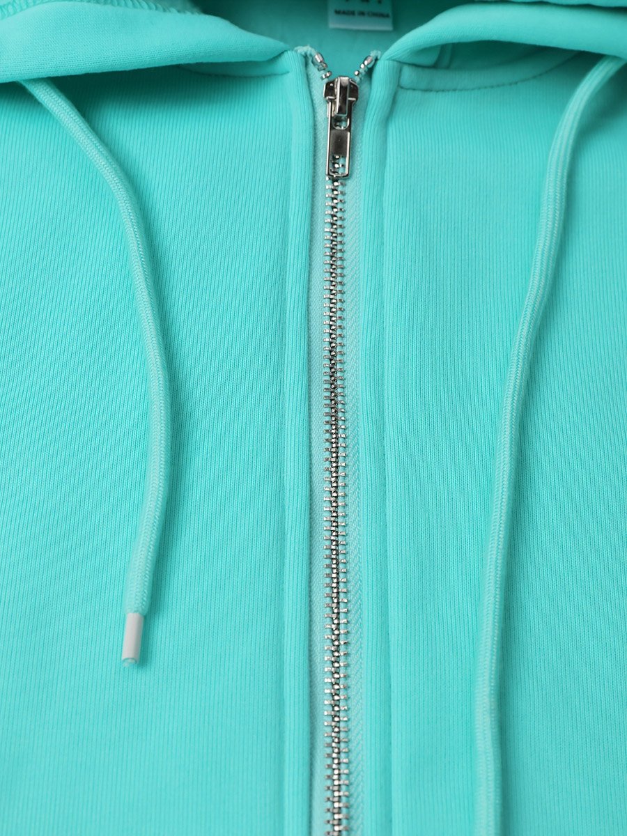Oversized Mint Green Zip Up Hoodie
